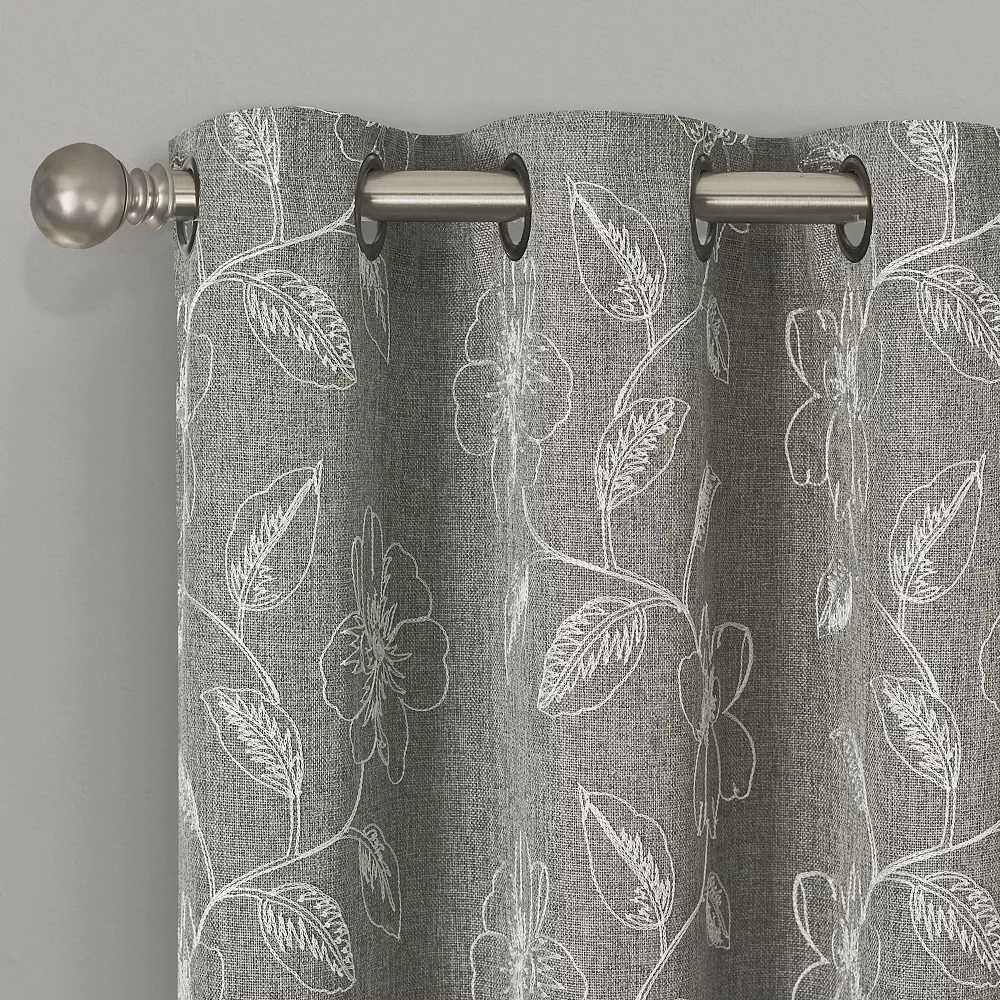 Sonoma Goods For Life® 2-pack Floral Embroidered Dynasty Blackout Window Curtains - Image 2