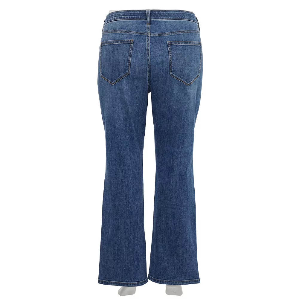 Plus Size Sonoma Goods For Life® Elastic-Waist Curvy Mid-Rise Bootcut Jeans - Image 2