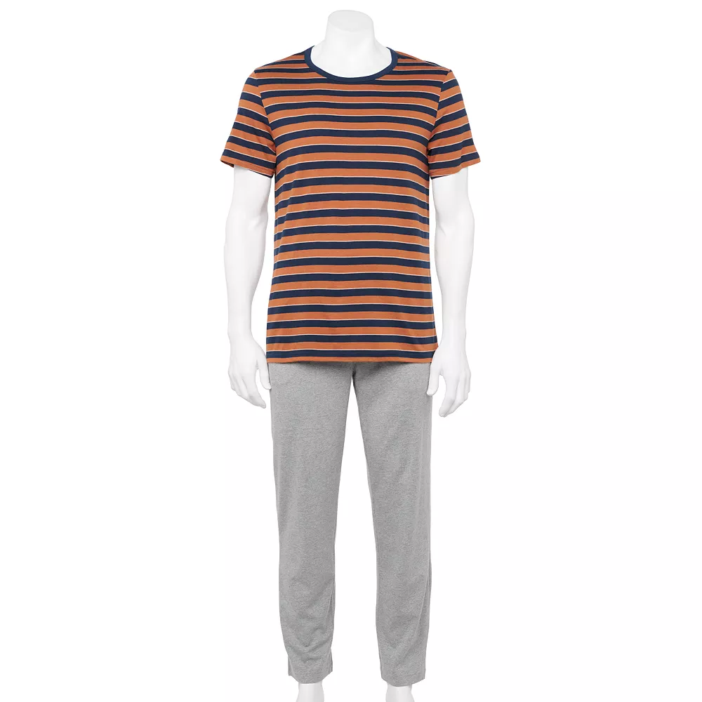 Men's Sonoma Goods For Life® Supersoft Modern-Fit Crewneck Tee & Open-Bottom Pants Pajama Set