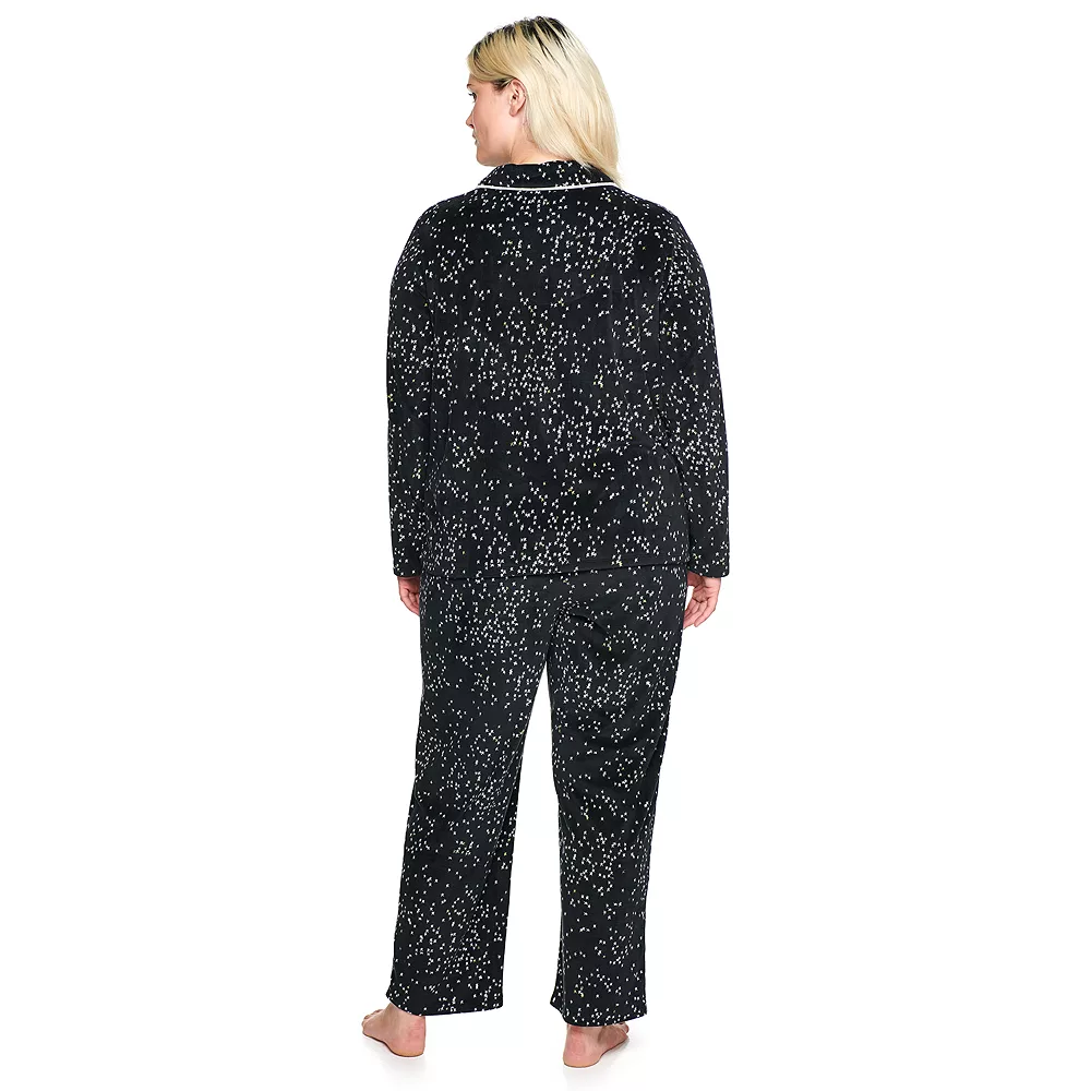 Plus Size Sonoma Goods For Life® Velour Pajama Shirt & Pajama Pants Set - Image 2