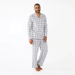 Men's Sonoma Goods For Life® Plaid Knit 2-Piece Pajama Set