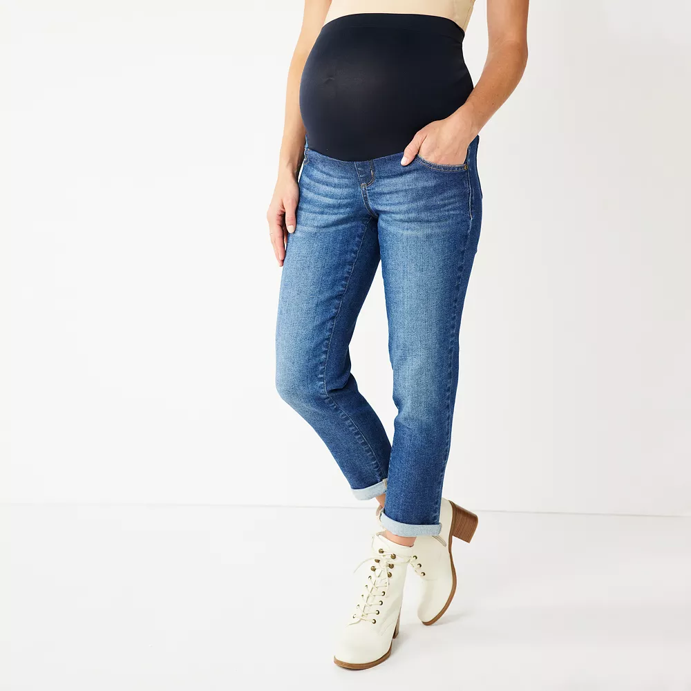 Maternity Sonoma Goods For Life® Over-the-Belly Girlfriend Crop Jeans - Image 3