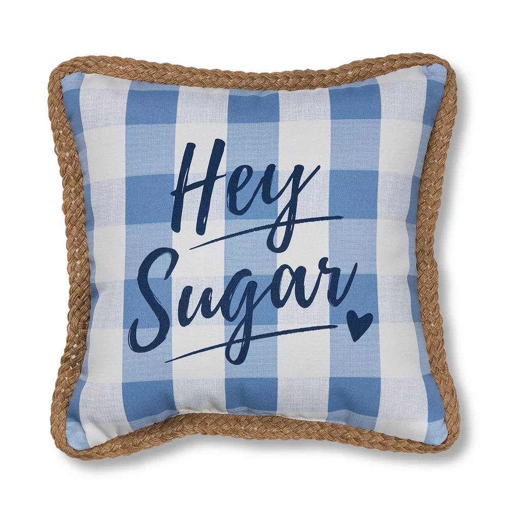 Sonoma Goods For Life® Gingham Hey Sugar Indoor Outdoor Throw Pillow