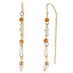 Sonoma Goods For Life® Gold Tone Wood And Bead Threader Earrings