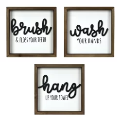 Sonoma Goods For Life® Brush Wash Hang Bathroom Wall Decor 3-piece Set