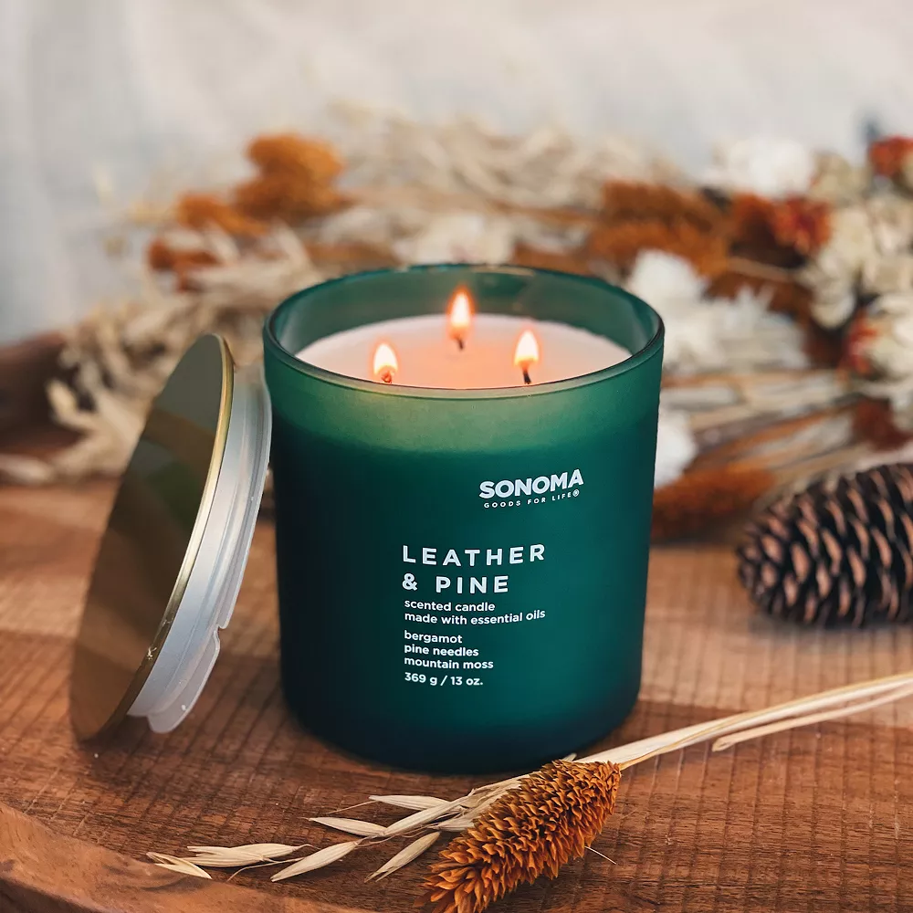 Sonoma Goods For Life® Leather & Pine 13-oz. Candle Jar - Image 2