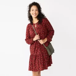 Petite Sonoma Goods For Life® Printed Long Sleeve Dress