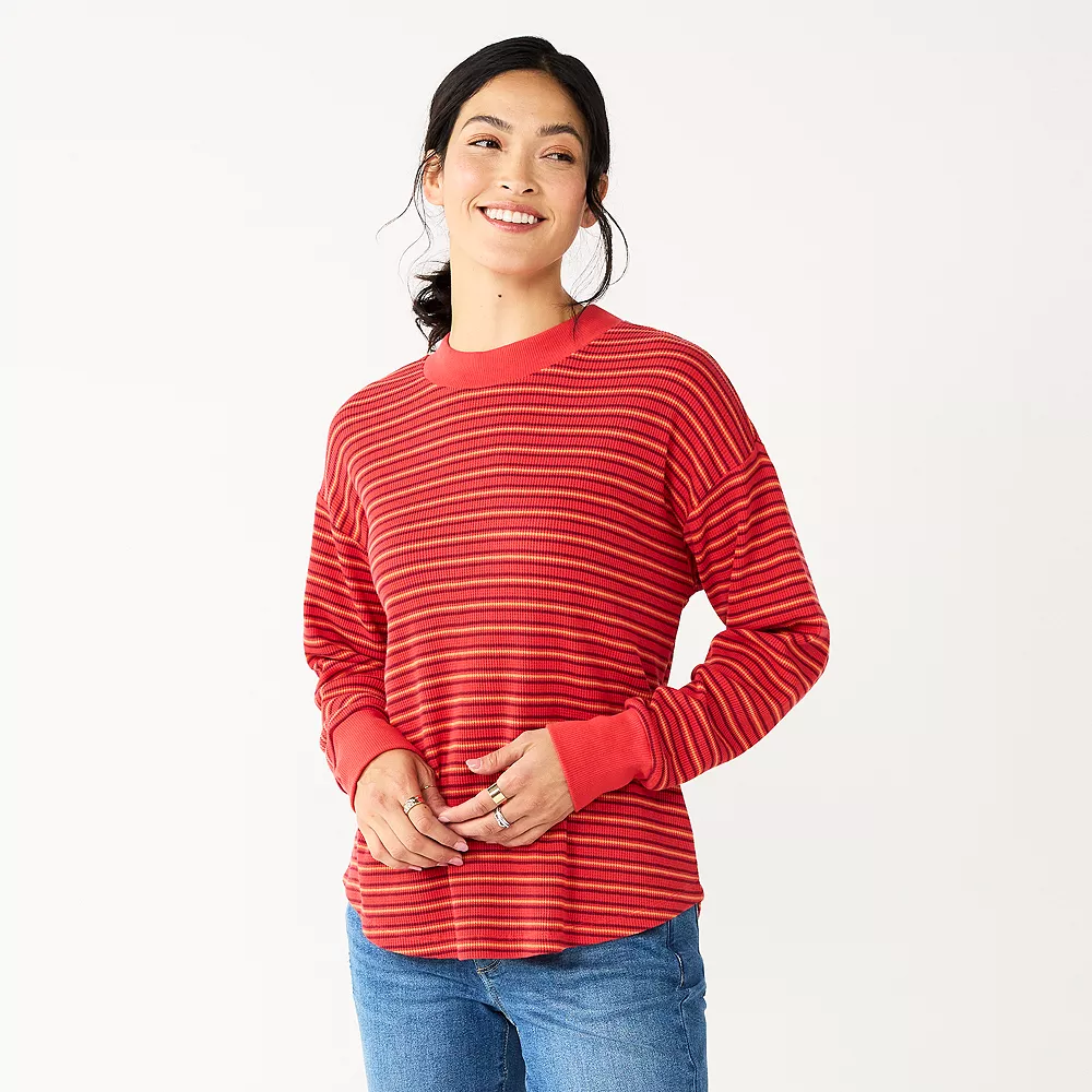 Women's Sonoma Goods For Life® Mockneck Waffle Top