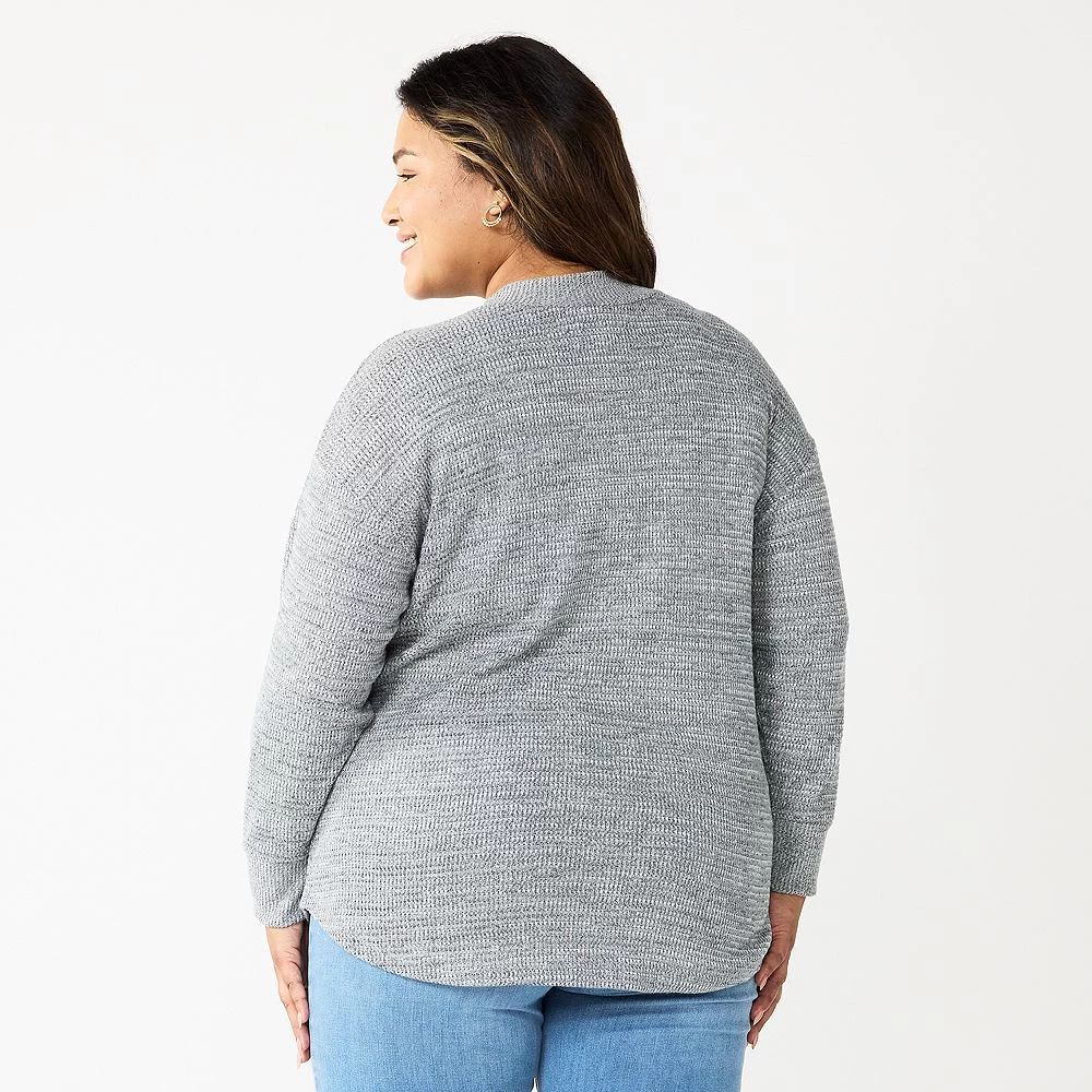 Plus Size Sonoma Goods For Life® Mockneck Waffle Top - Image 2