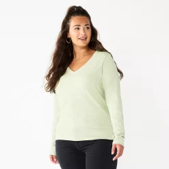 Petite Sonoma Goods For Life® Everyday Long Sleeve V-Neck Top