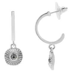 Sonoma Goods For Life® Organic Radial Textured Coin J Hoop Earrings