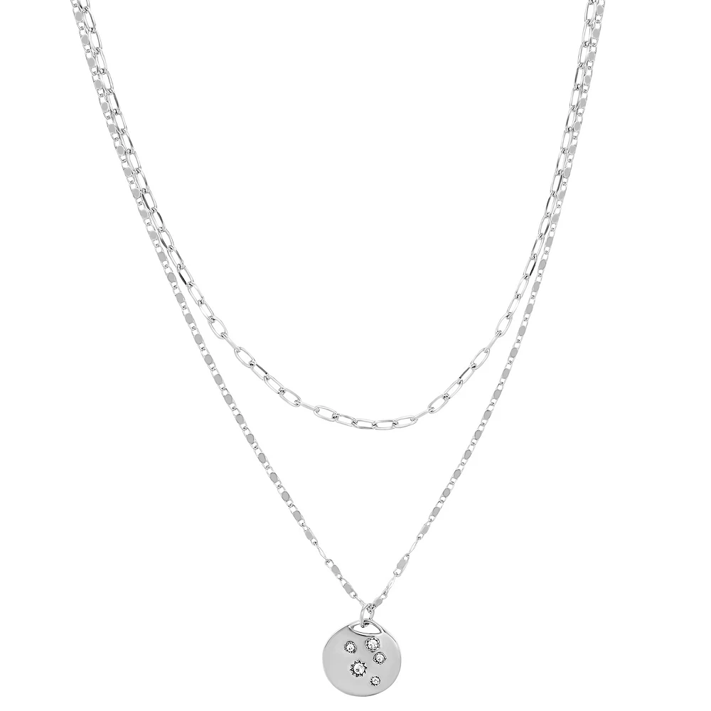 Sonoma Goods For Life® 2 Row Etched Stars Coin Pendant Necklace