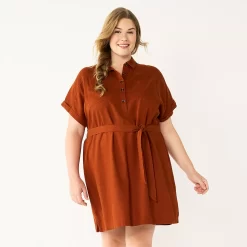Plus Size Sonoma Goods For Life® Henley Shirt Dress