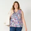 Plus Size Sonoma Goods For Life® Y-Neck Ruffle Tank