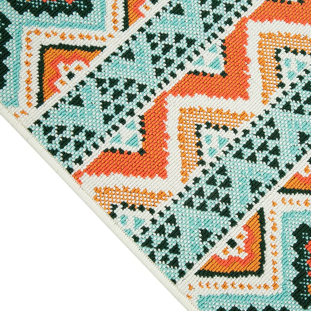 Sonoma Goods For Life® Indoor/Outdoor Coral Multi Geo Stripe Rug - Image 4