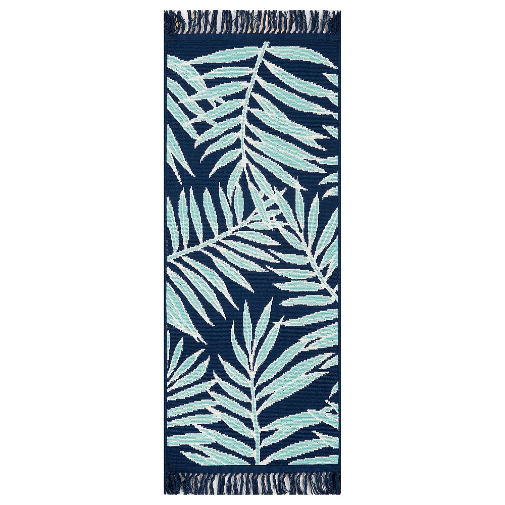 Sonoma Goods For Life® Indoor/Outdoor Navy Palm Leaves Rug - Image 2