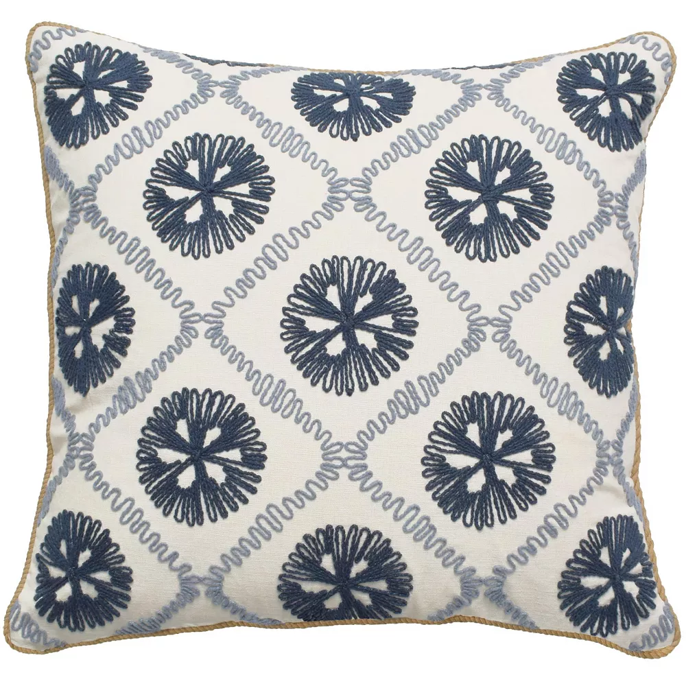 Sonoma Goods For Life® 20" X 20" Ivory Blue Geo Throw Pillow