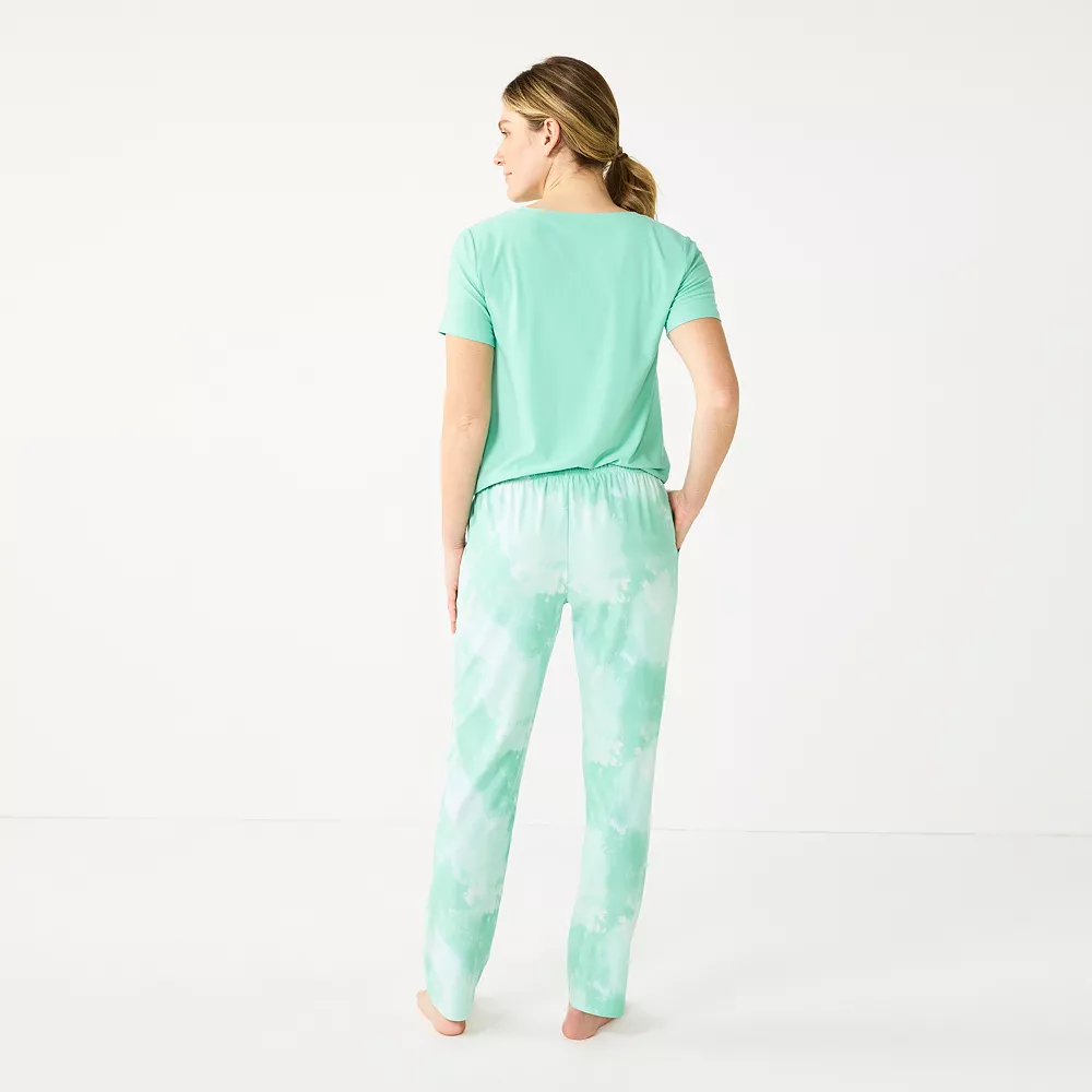 Petite Sonoma Goods For Life® 3-piece Pajama Top, Pajama Shorts & Pajama Pants Sleep Set - Image 2