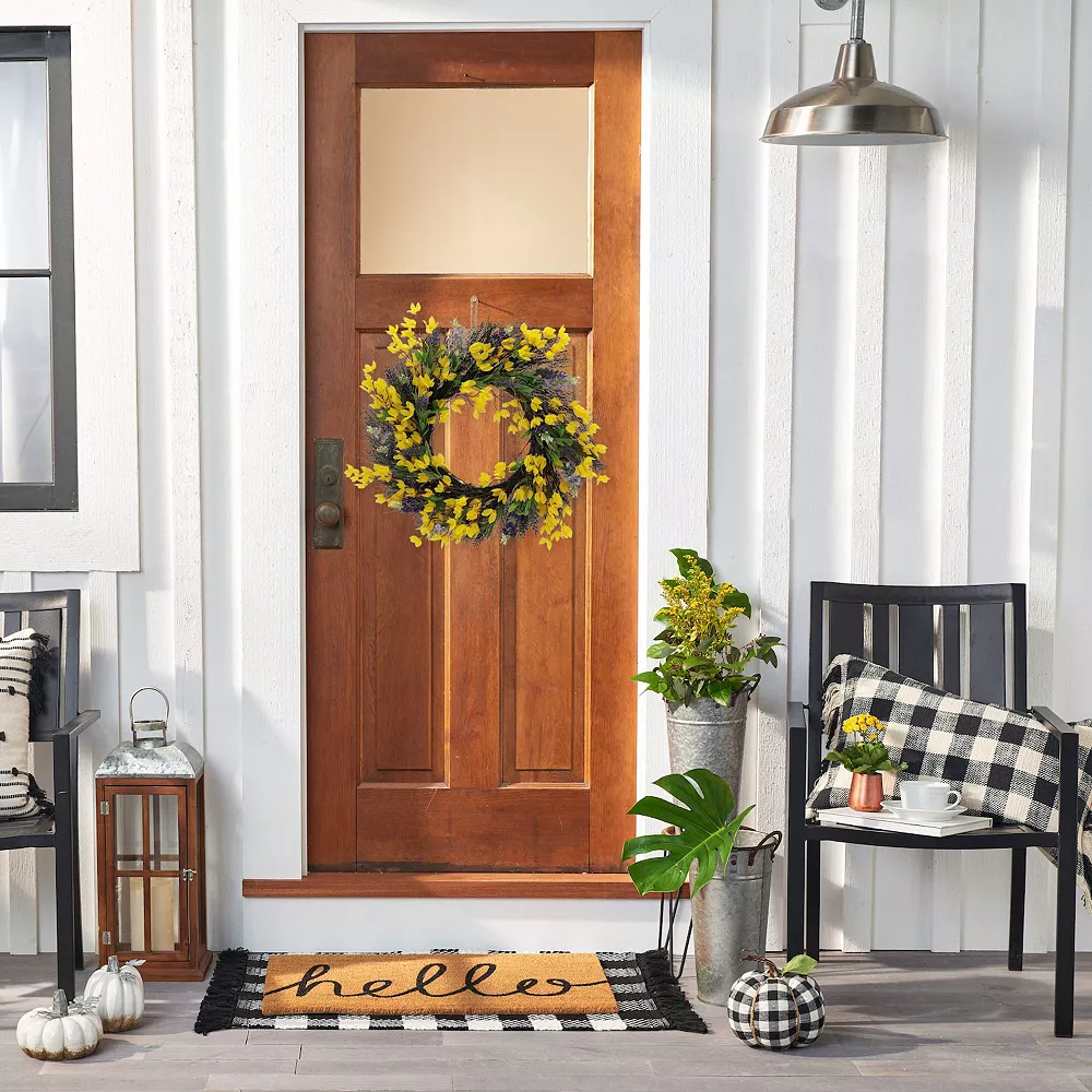 Sonoma Goods For Life® Artificial Forsythia Lavender Wreath - Image 2