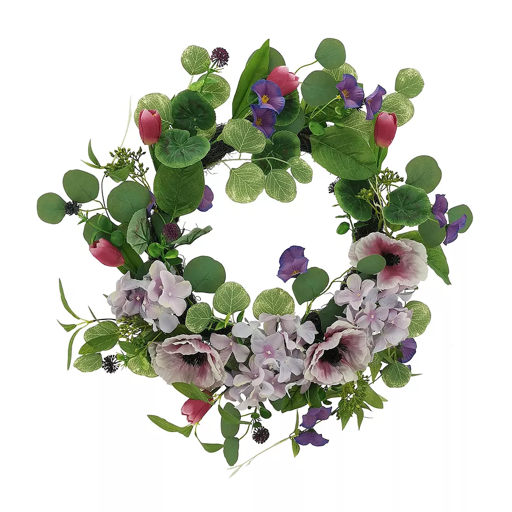 Sonoma Goods For Life® Asymmetrical Artificial Poppy Tulip Wreath