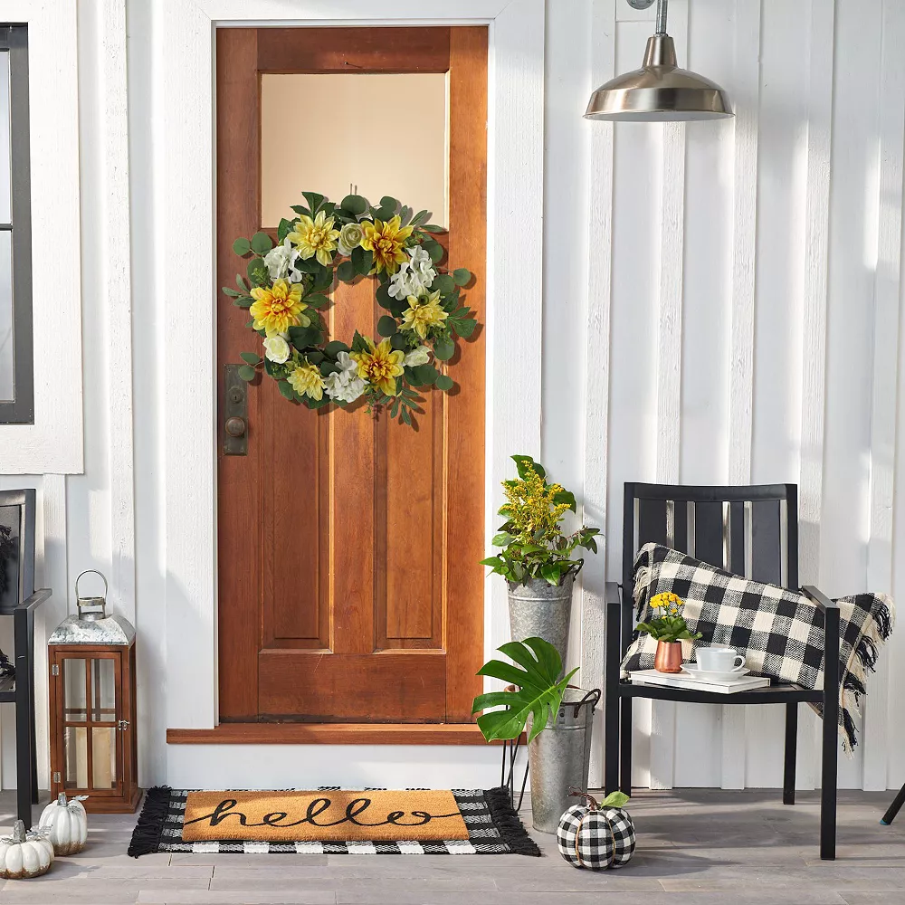 Sonoma Goods For Life® Artificial Dahlia Hydrangea Wreath - Image 2