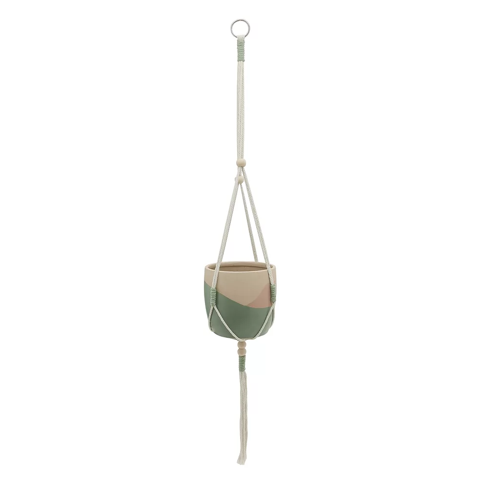 Sonoma Goods For Life® Color Block Hanging Macramé Planter