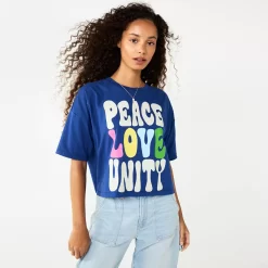 Juniors' Sonoma Community™ Peace Love Unity Black History Month Crop Tee