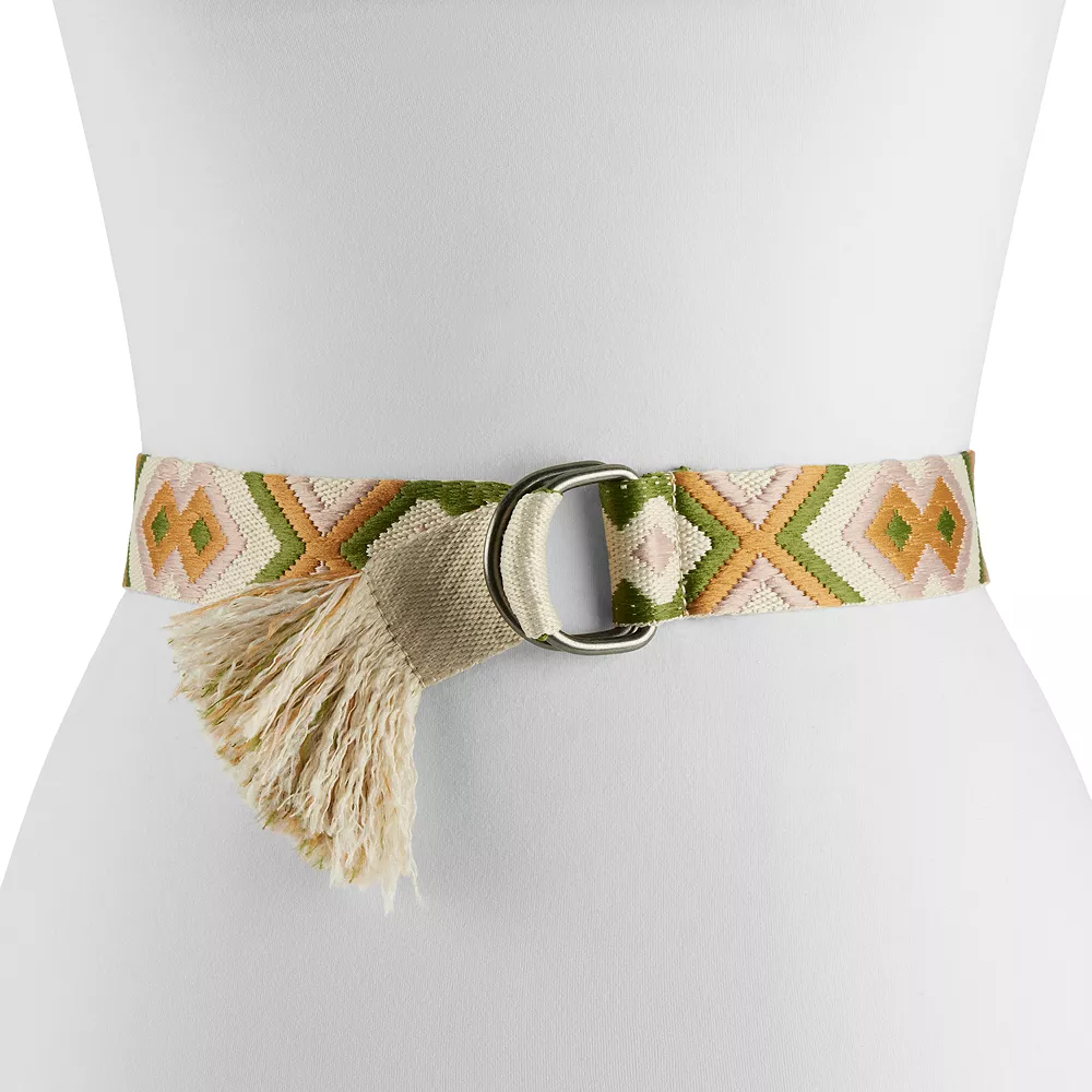 Women's Sonoma Goods For Life® Southwestern Fringed Fabric Belt - Image 2