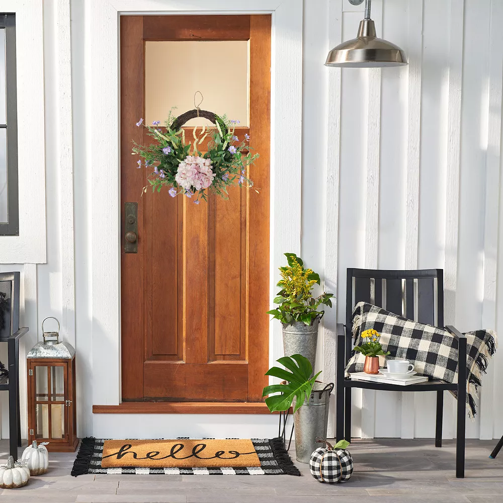 Sonoma Goods For Life® Asymmetrical Artificial Hydrangea Greenery Wreath - Image 2