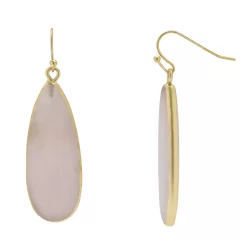 Sonoma Goods For Life® Gold Tone Pink Stone Teardrop Earrings
