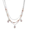 Sonoma Goods For Life® Silver Tone Chain & Pink Stone Layered Charm Necklace