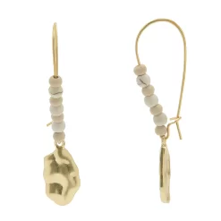 Sonoma Goods For Life® Gold Tone Neutral Beads Hammered Drop Earrings