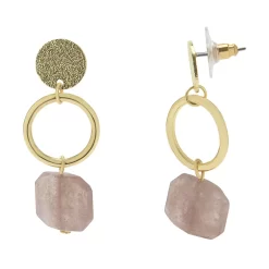 Sonoma Goods For Life® Gold Tone Brown Stone Drop Earrings