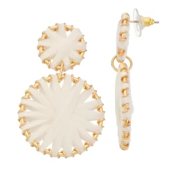 Sonoma Goods For Life® Gold Tone Raffia Double Circle Drop Earrings