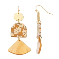Sonoma Goods For Life® Gold Tone Resin Mixed Media Drop Earrings