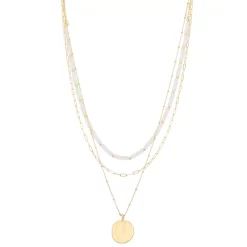 Sonoma Goods For Life® Gold Tone Beaded Layered Pendant Necklace