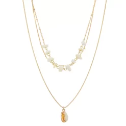 Sonoma Goods For Life® Gold Tone Cowrie Shell Layered Necklace