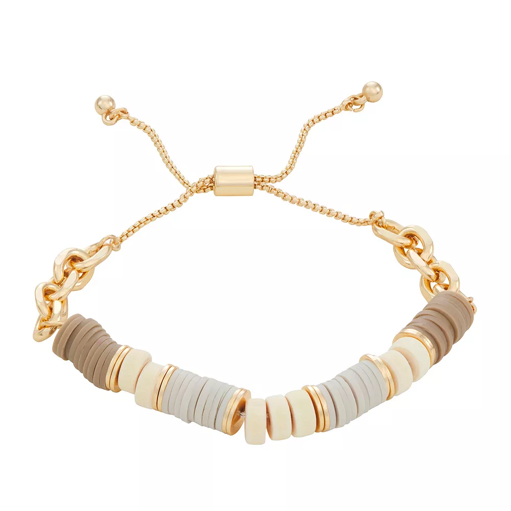 Sonoma Goods For Life® Gold Tone Mixed Media 3-Piece Bracelets Set - Image 3