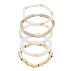 Sonoma Goods For Life® Gold Tone Mixed Media 5-Piece Beaded Stretch Bracelets Set