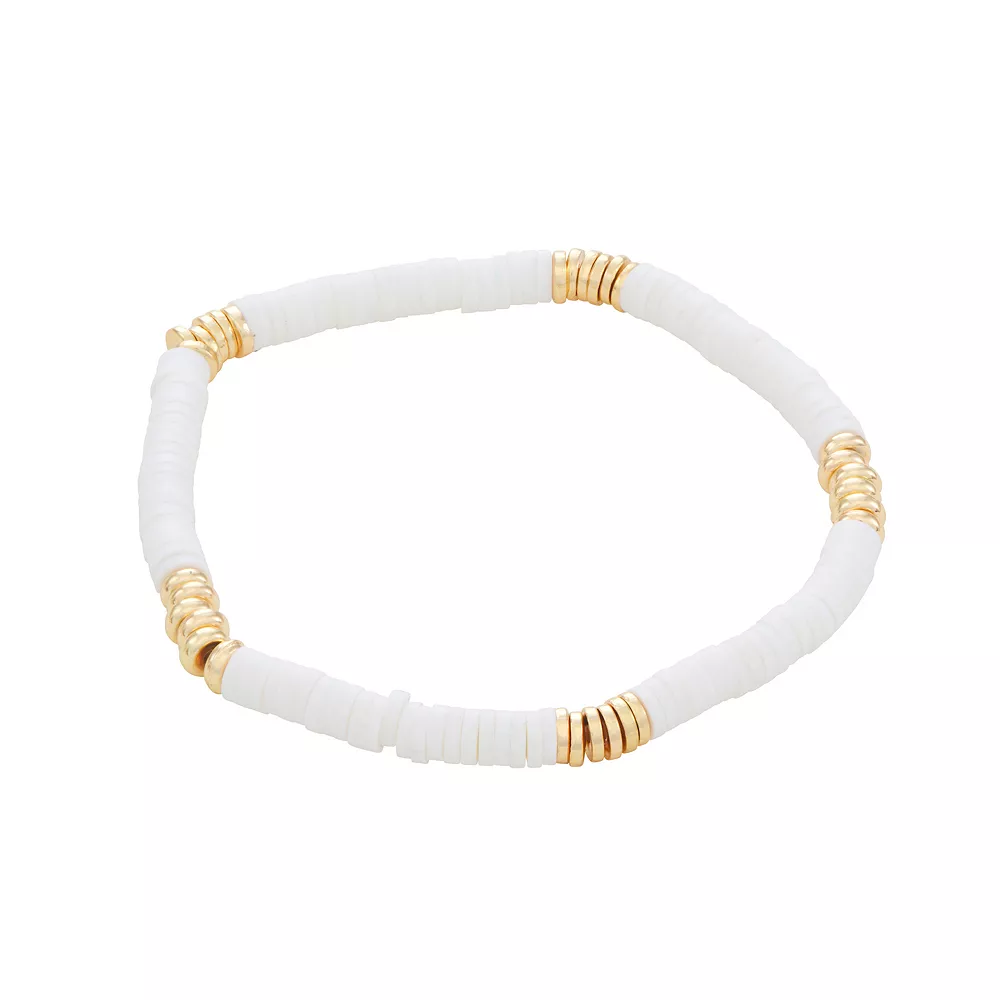 Sonoma Goods For Life® Gold Tone Mixed Media 5-Piece Beaded Stretch Bracelets Set - Image 2