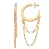 Sonoma Goods For Life® Gold Tone Chain Textured Drop Hoop Earrings