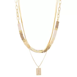 Sonoma Goods For Life® Gold Tone Mixed Media Multi-Row Necklace