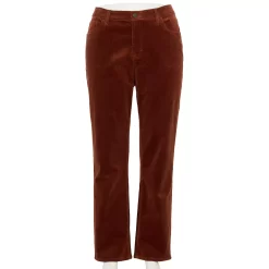 Plus Size Sonoma Goods For Life® Premium Mid-Rise Curvy Straight-Leg Corduroy Pants